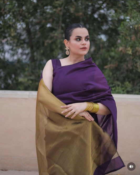 Purple Rain Stitched Saree