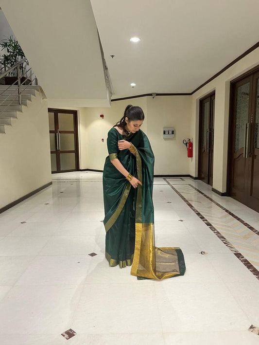 Bordered Garnet Stitched Saree