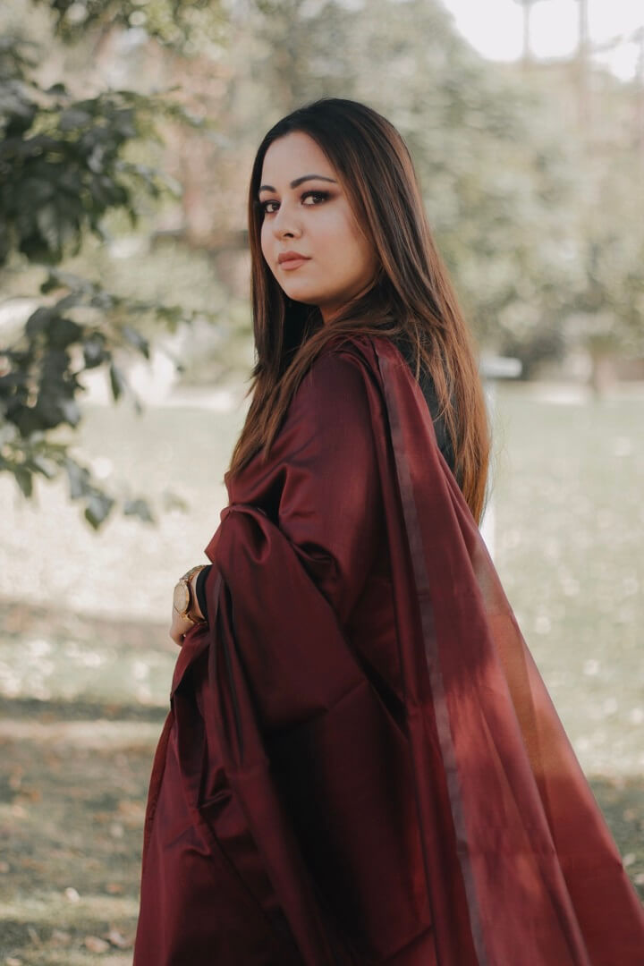 Wine Maroon with Silver