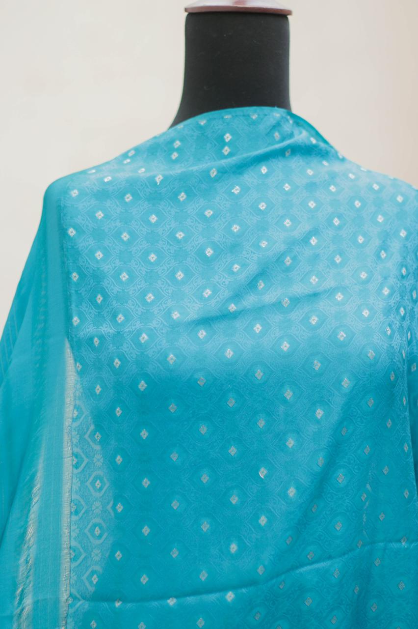 Turquoise Banarsi Silk