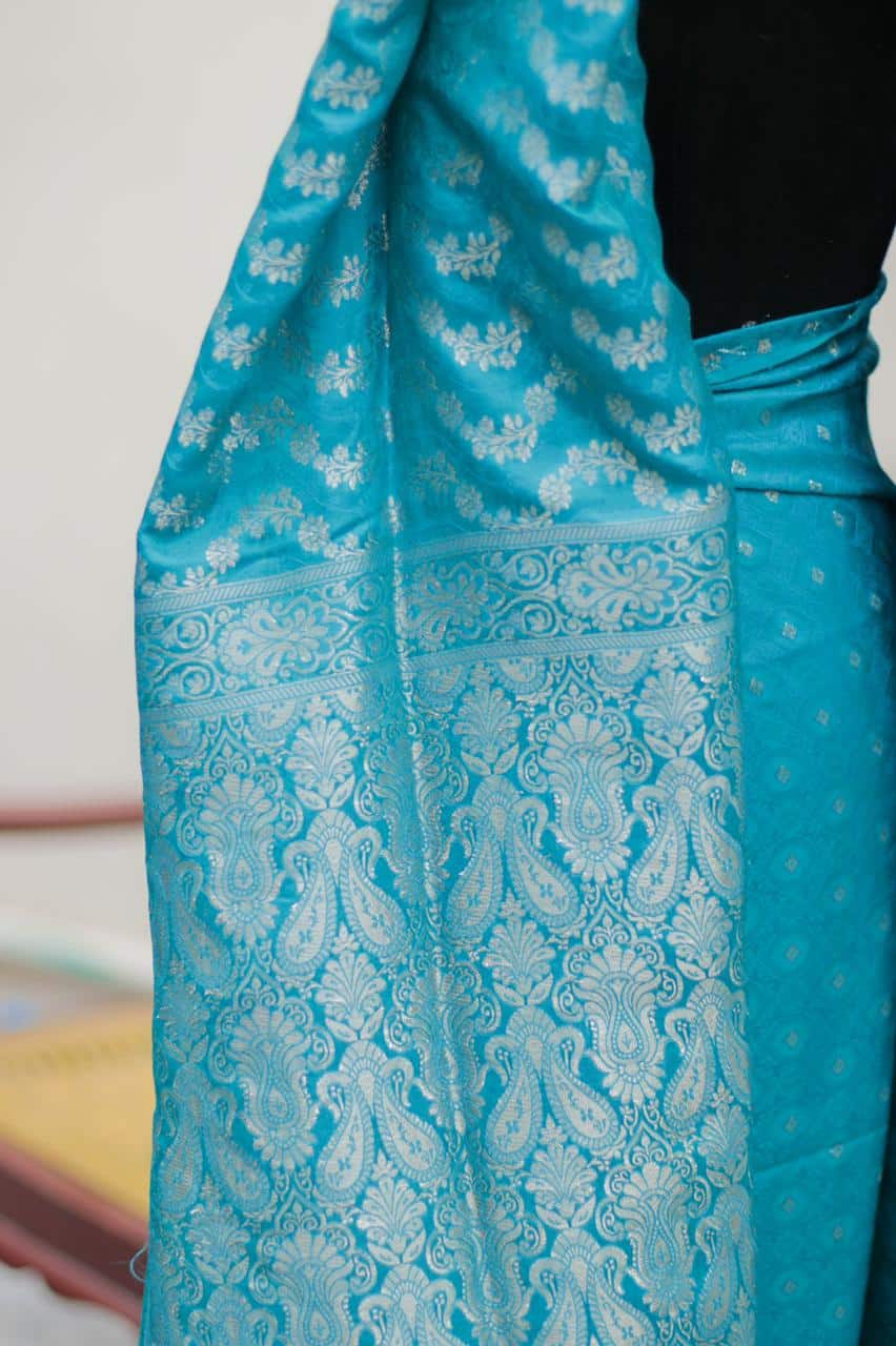 Turquoise Banarsi Silk