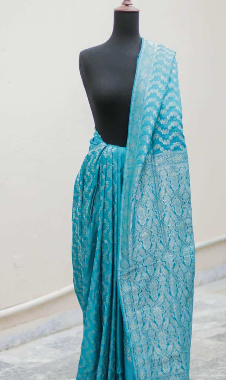 Turquoise Banarsi Silk