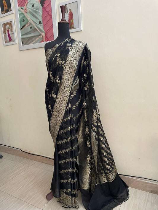 Black Chiffon Bnarasi