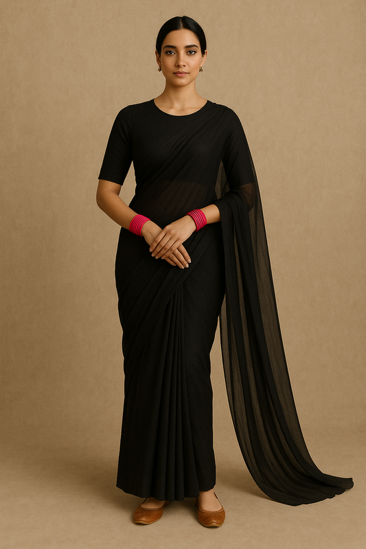 Black-solid chiffon