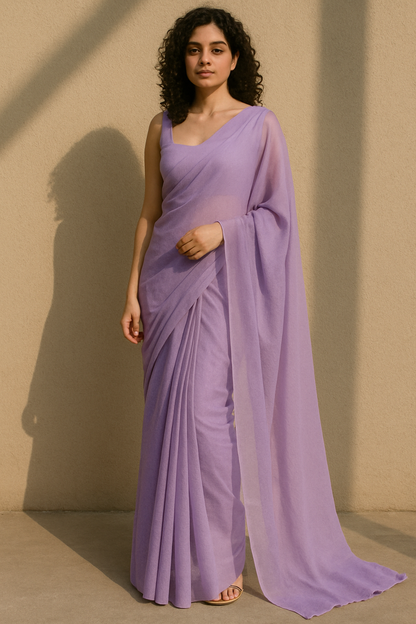 Lilac-Solid Chiffon