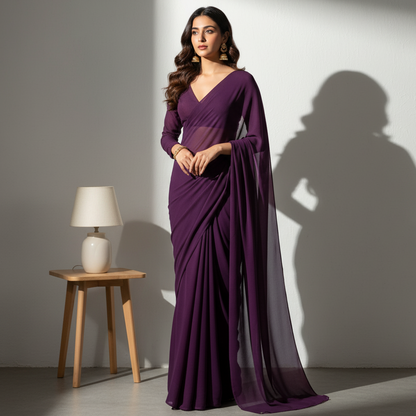 Purple-solid chiffon