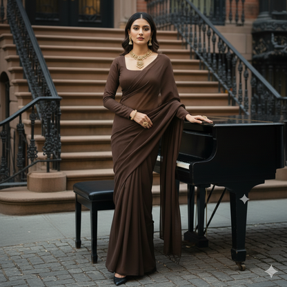 Brown- Solid Chiffon