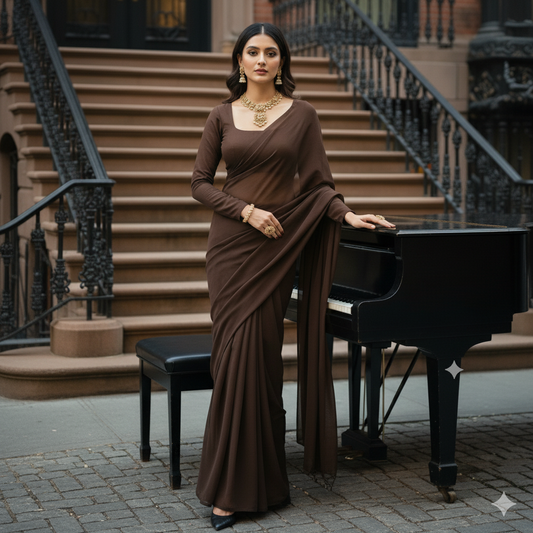 Brown- Solid Chiffon