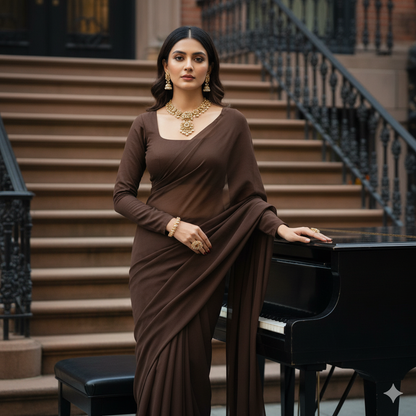 Brown- Solid Chiffon