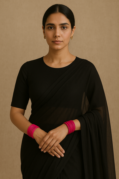 Black-solid chiffon
