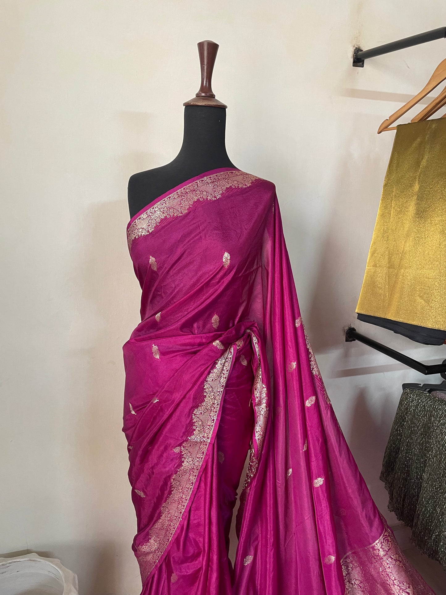 Hot Pink  Banarsi Saree