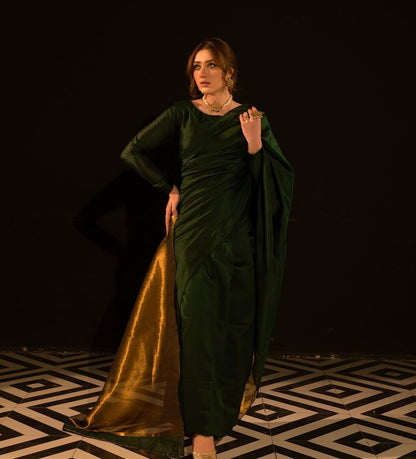 Green Garnet Stitched saree