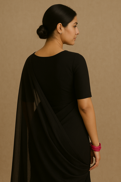 Black-solid chiffon