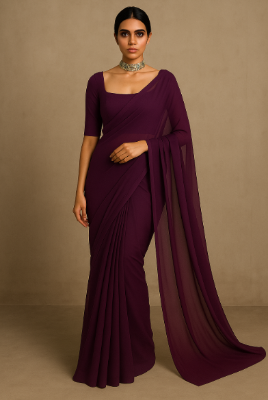 Purple-solid chiffon