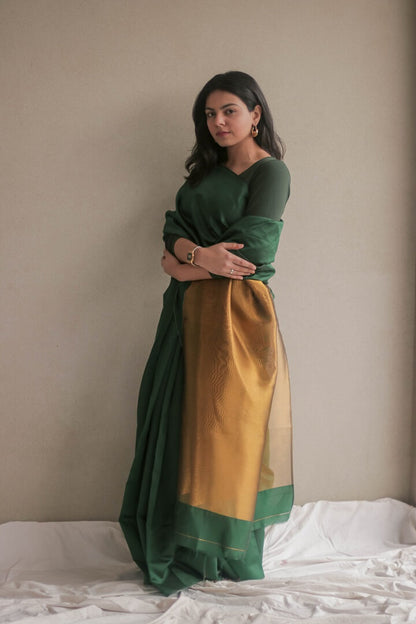Green Garnet Stitched saree
