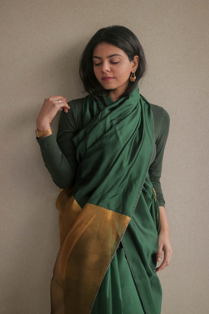 Green Garnet Stitched saree