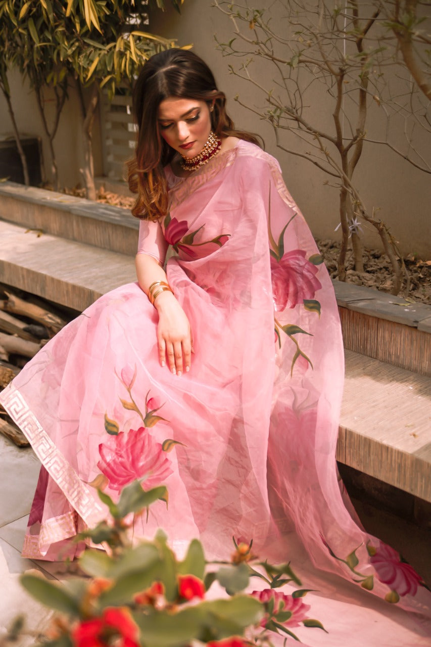 Hajra Pink with Geometric Gold