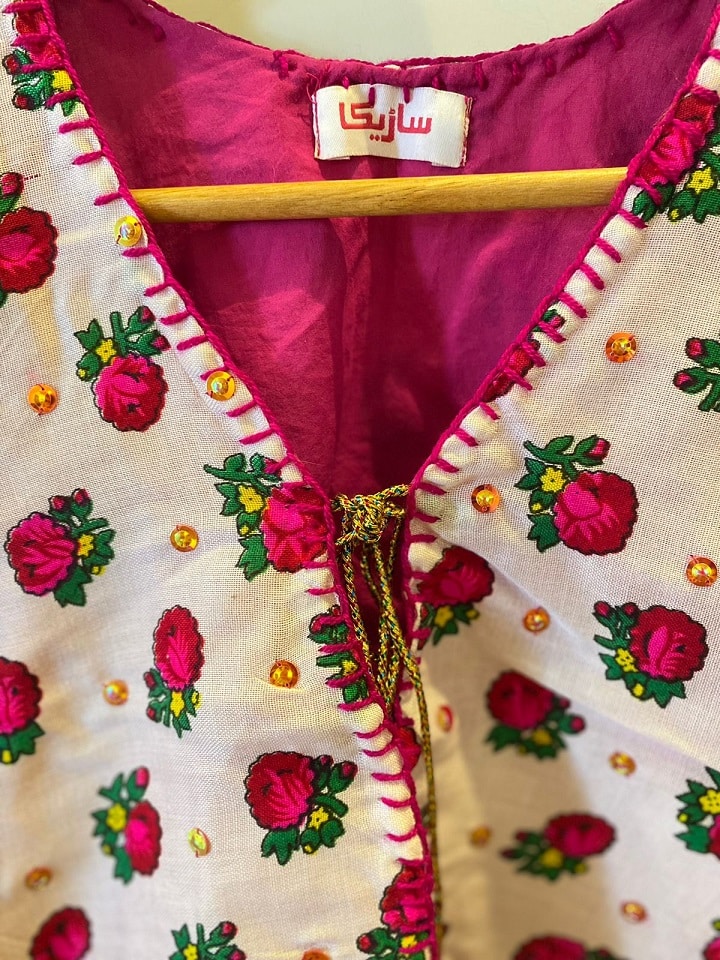 White floral koti