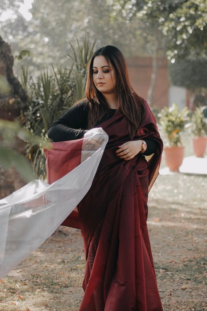 Wine Maroon with Silver